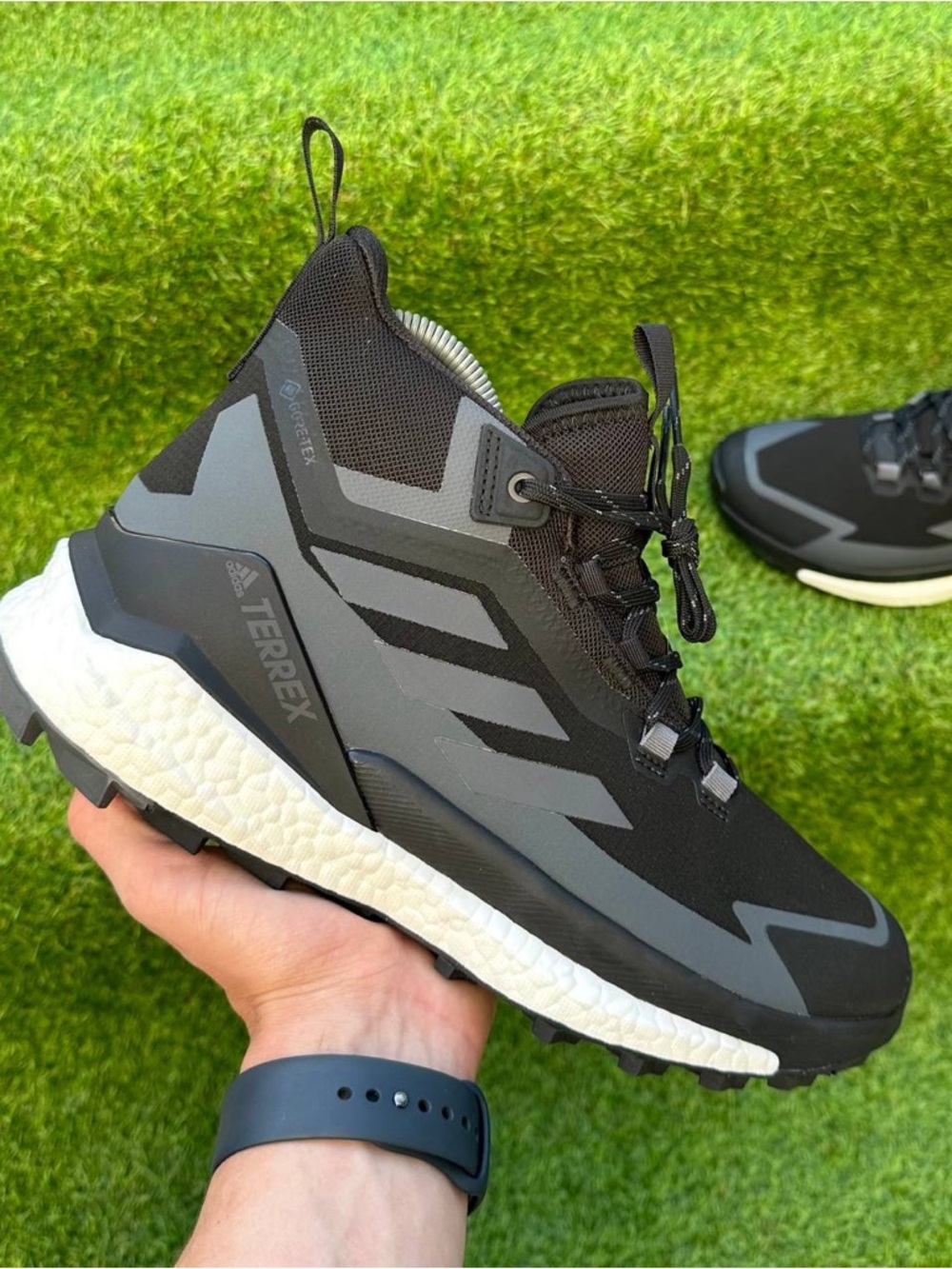 Women's Adidas Terrex Free Hiker 2 GORE-TEX Hiking Black Grey Waterproof